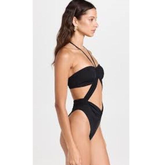 ReeBees Monokini One Piece Medium Black Halter NWOT - Picture 4 of 9